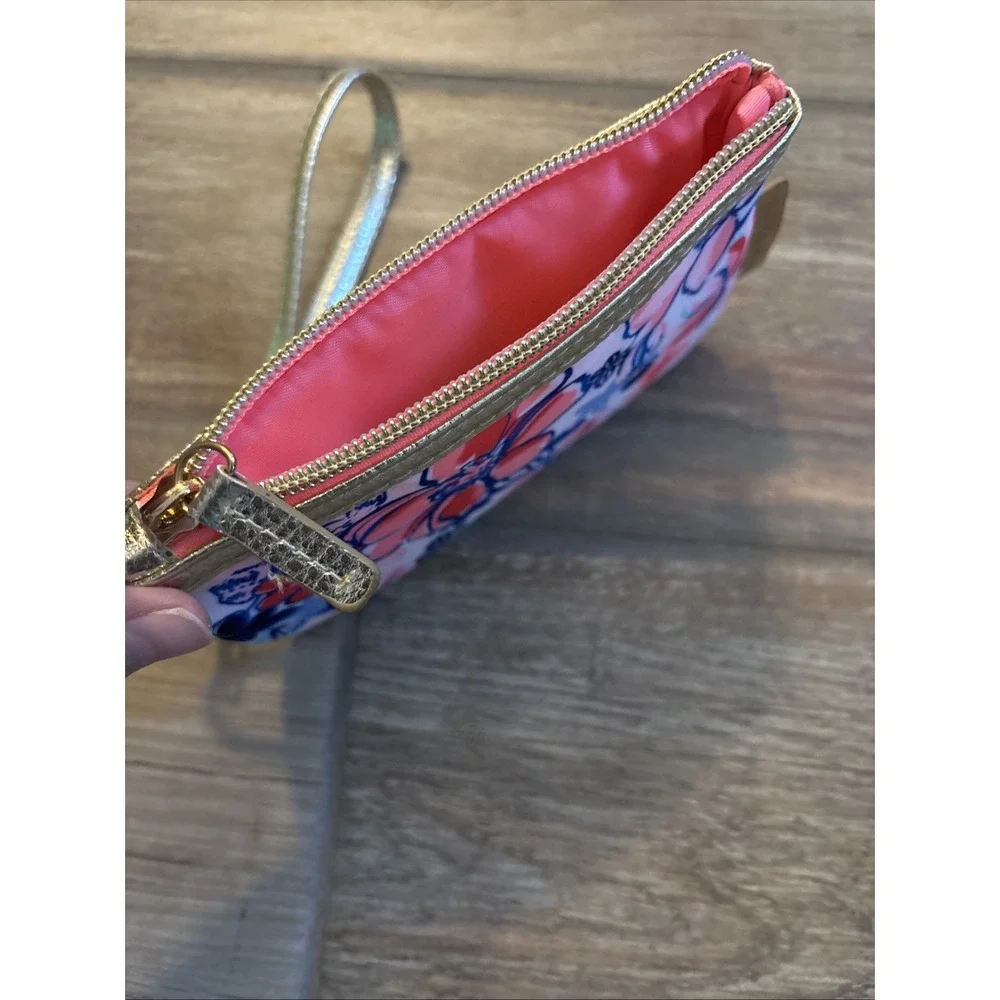 Lilly Pulitzer‎ Zip Top Wallet Wristlet White Party Like a Lobstar NWOT